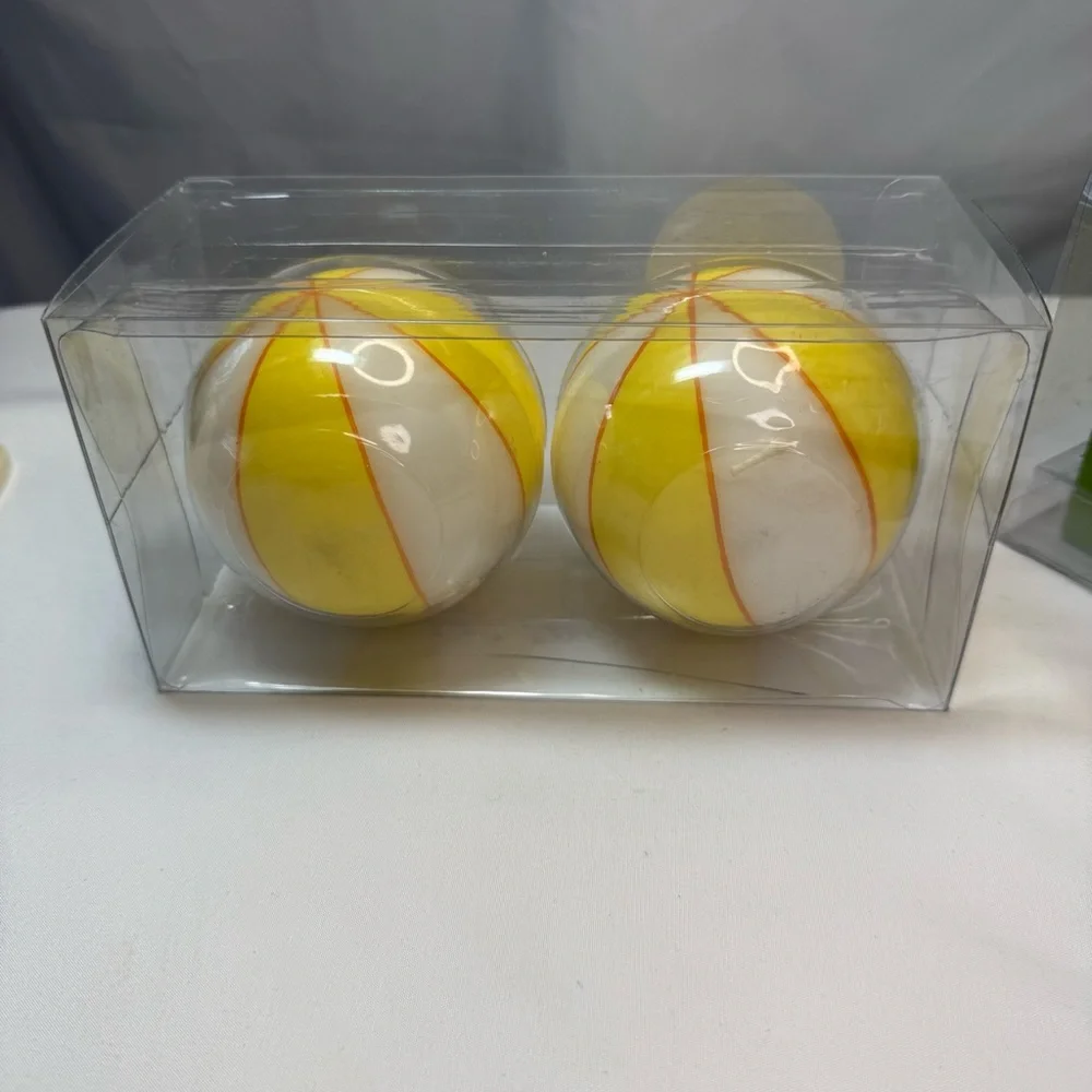 Yellow/White Beach Balls & Green Adirondack Chairs Candle Sets (U get Both) NWT